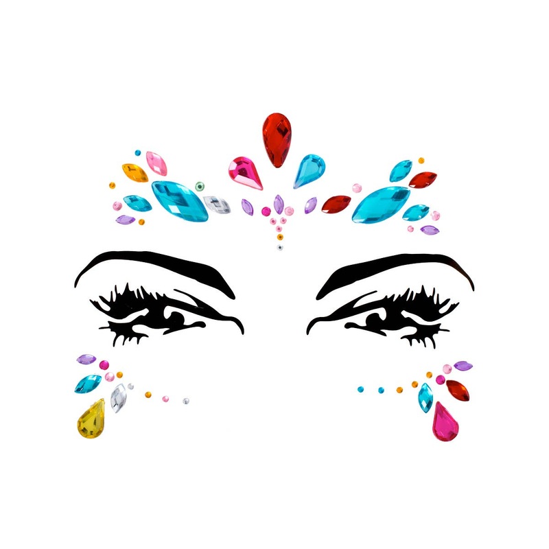 Exquisite Rainbow Crystal Diamante Stick On Face Jewels