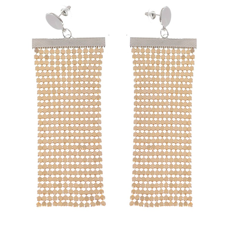 70s Gold Glo Mesh Costume Earrings