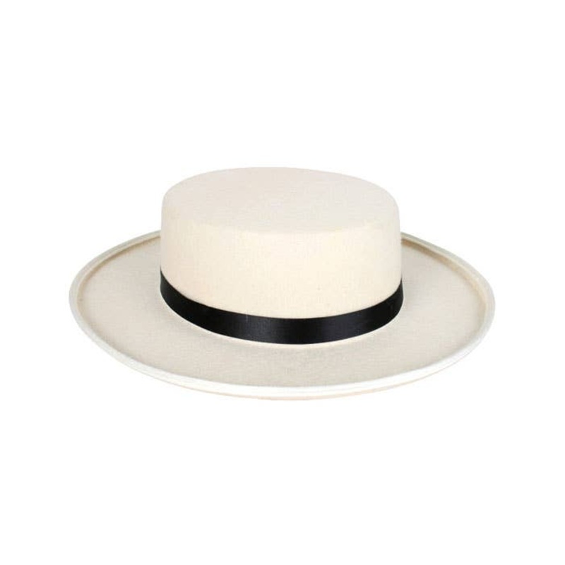 Barbershop Cream Costumer Boater Hat
