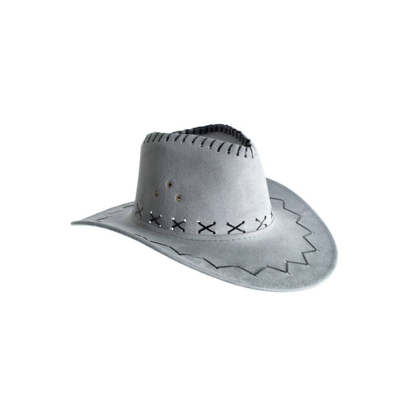Faux Grey Suede Adults Cowboy Costume Hat