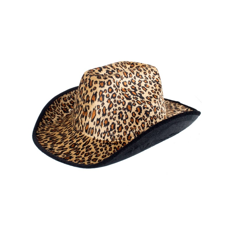 Leopard Print Adults Cowboy Costume Hat