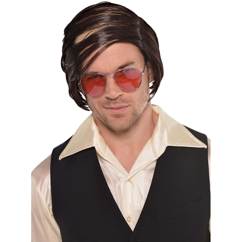 Balding Camoflauge Mens Brown Comb Over Costume Wig