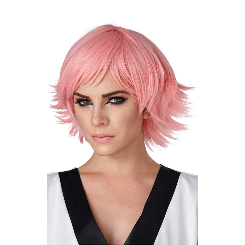 Cosplay Pink Layered Womens Costume Wig