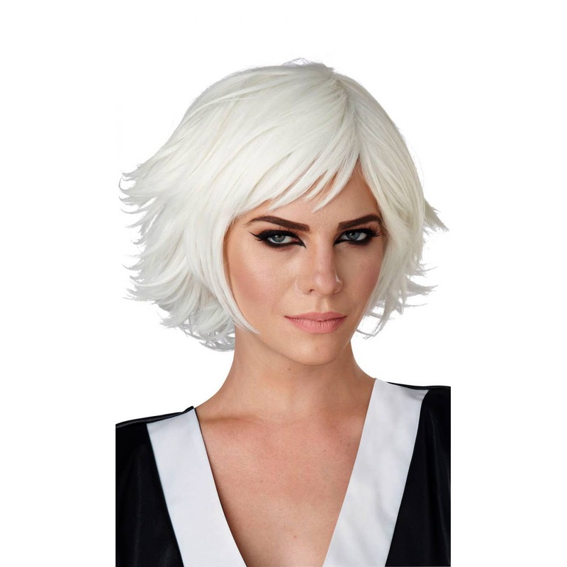 Cosplay White Layered Womens Costume Wig