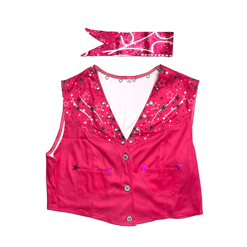 Cowboy Barbie Womens Pink Costume Top – Size 3XLarge