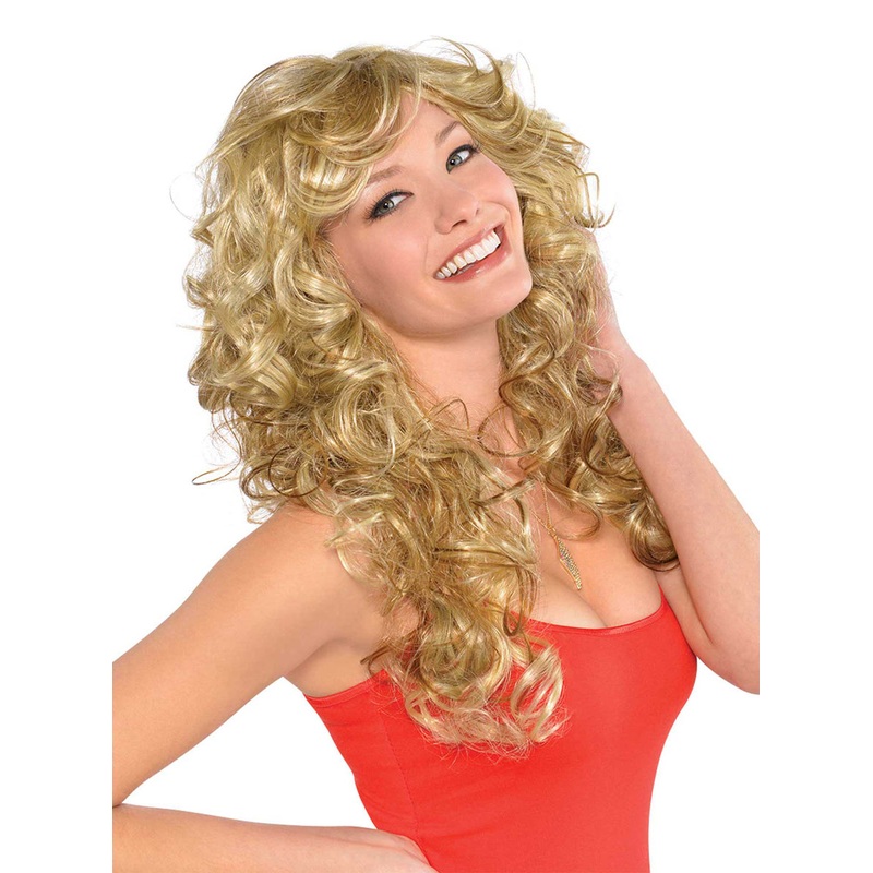 Curly Voluminous Blonde Bombshell Womens 1970s Costume Wig