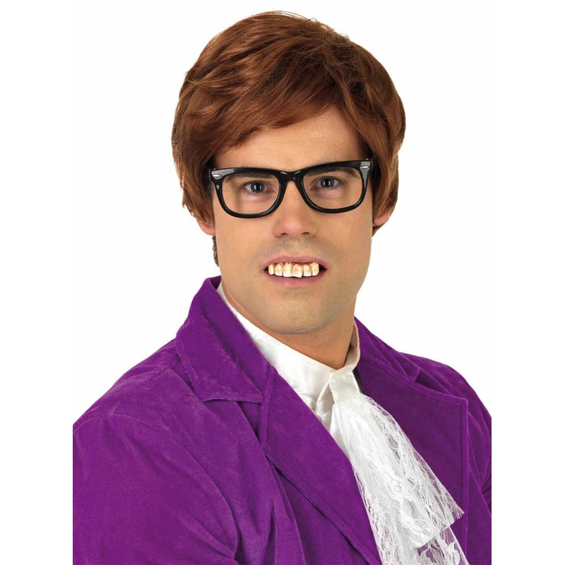 Groovy Mens 1960s Brown Costume Wig