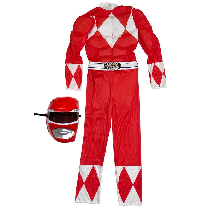 Red Power Ranger Boys Costume  Size Large