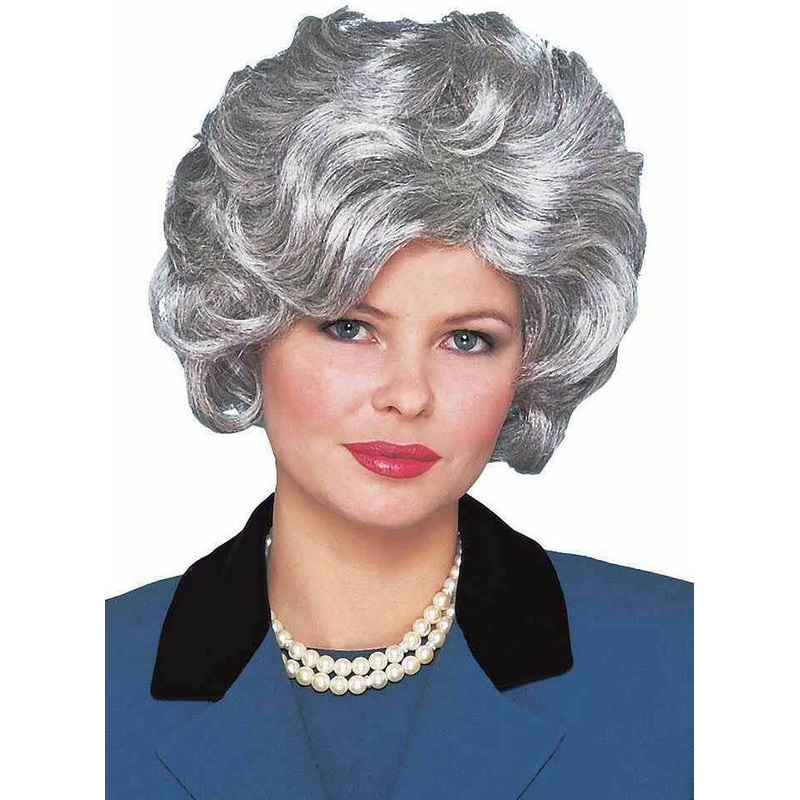 Classy Old Lady Grey Costume Wig