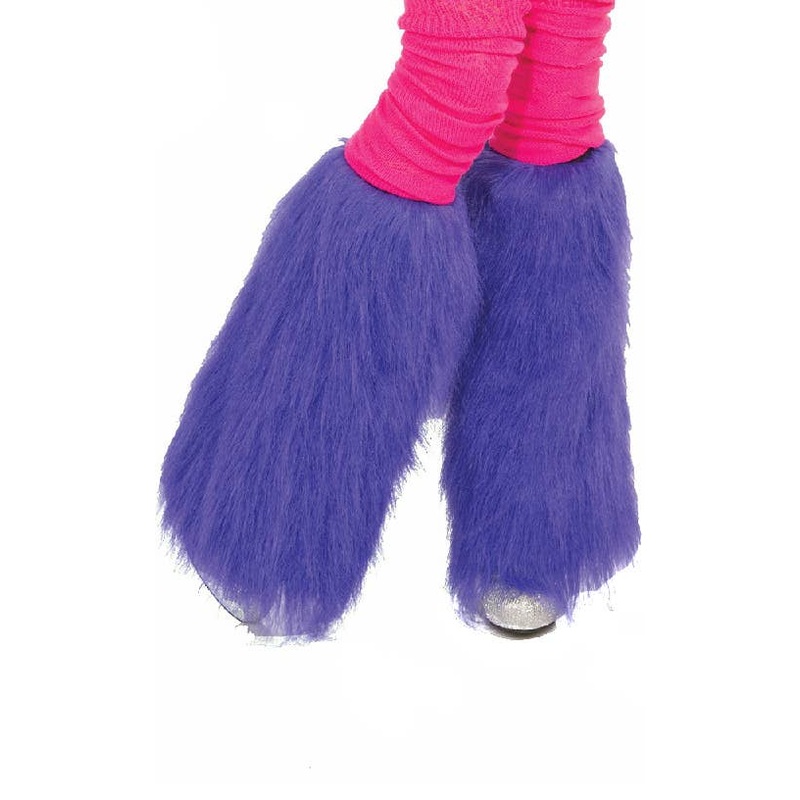 Club Candy Neon Purple Womens Fur Leg Warmers