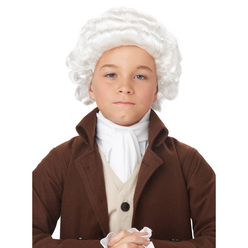 Colonial General Boys White Costume Wig