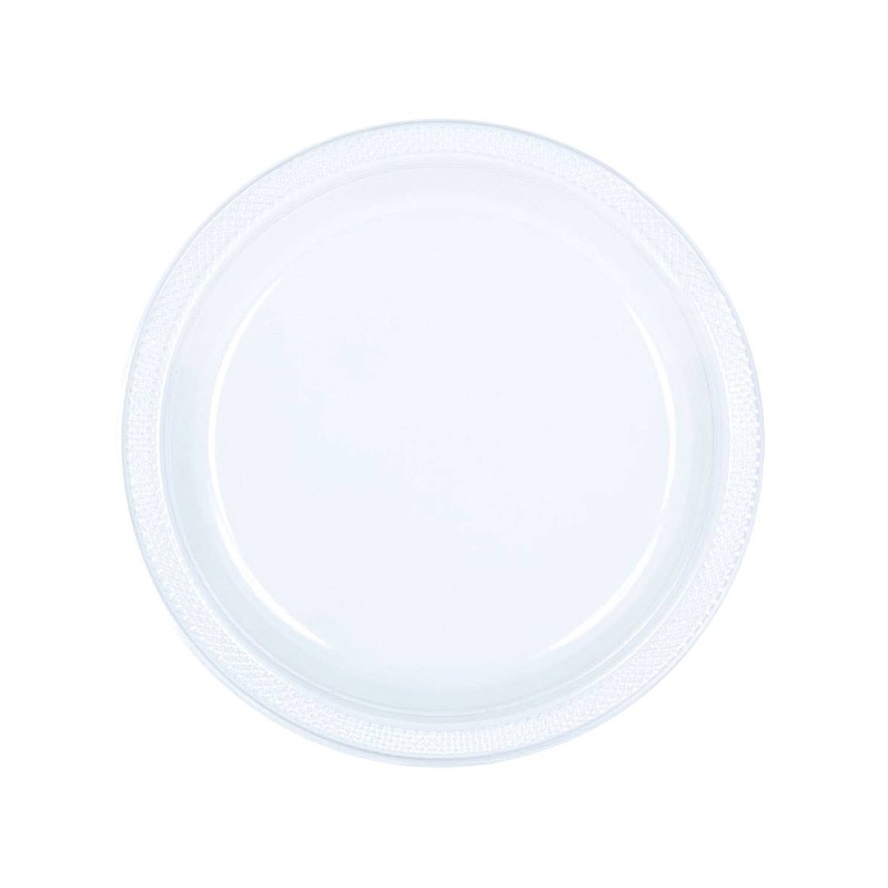 Pack of 20 Reusable Clear Plastic 17cm Party Plates