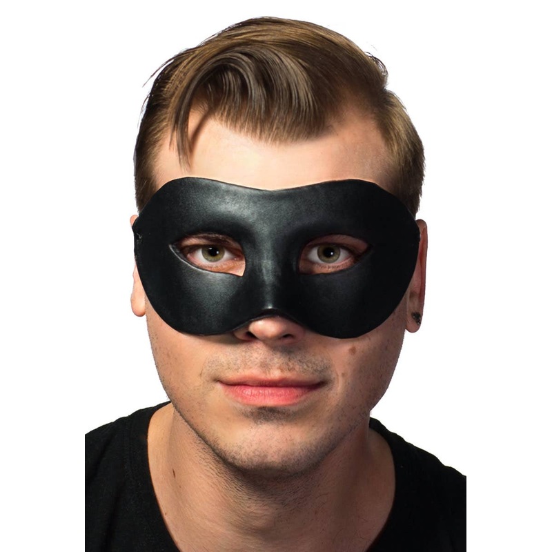 Classic Black Deluxe Leather Masquerade Mask