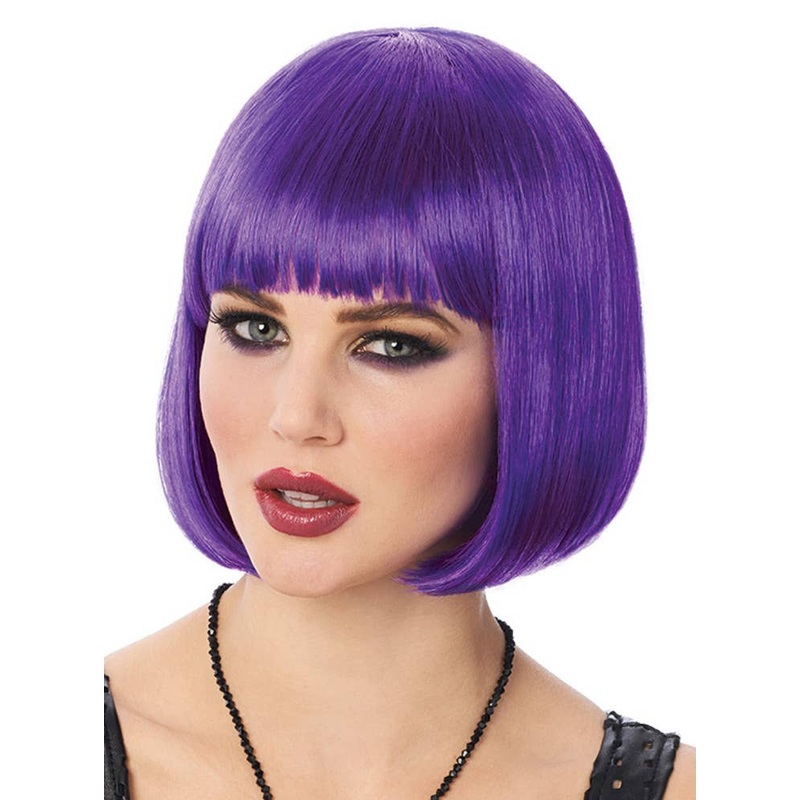 Classic Short Purple Womens Bob Costume Wig