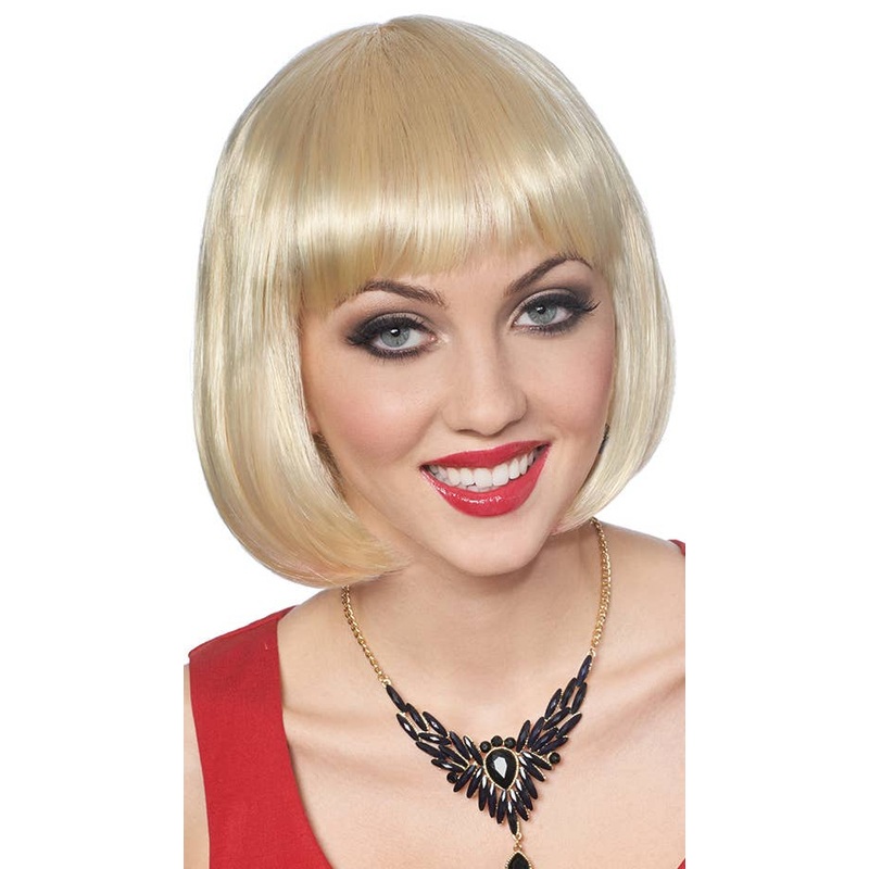 Classic Womens Blonde Short Bob Costume Wig