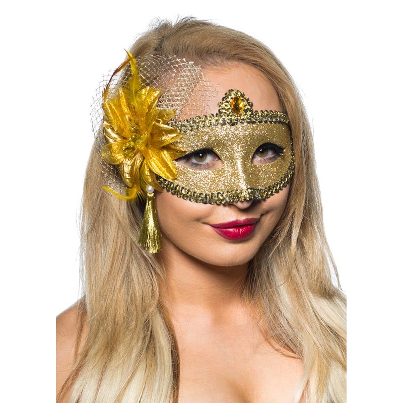 Celebration Gold Glitter Masquerade Mask