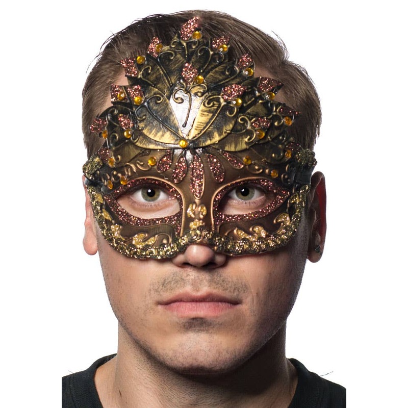 Centurion Mens Copper and Bronze Masquerade Mask