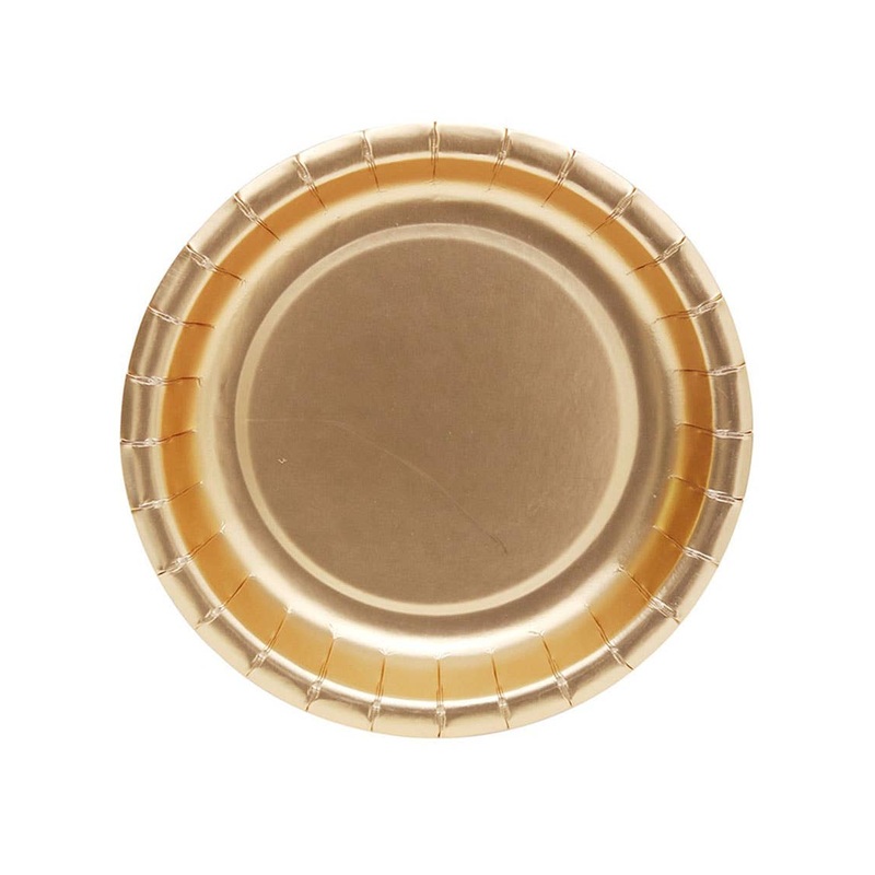 Champagne Gold 12 Pack 18cm Round Paper Plates