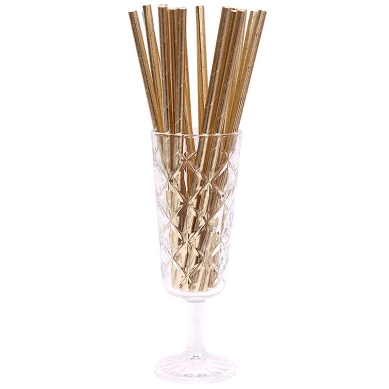 Champagne Gold 20 Pack Paper Straws