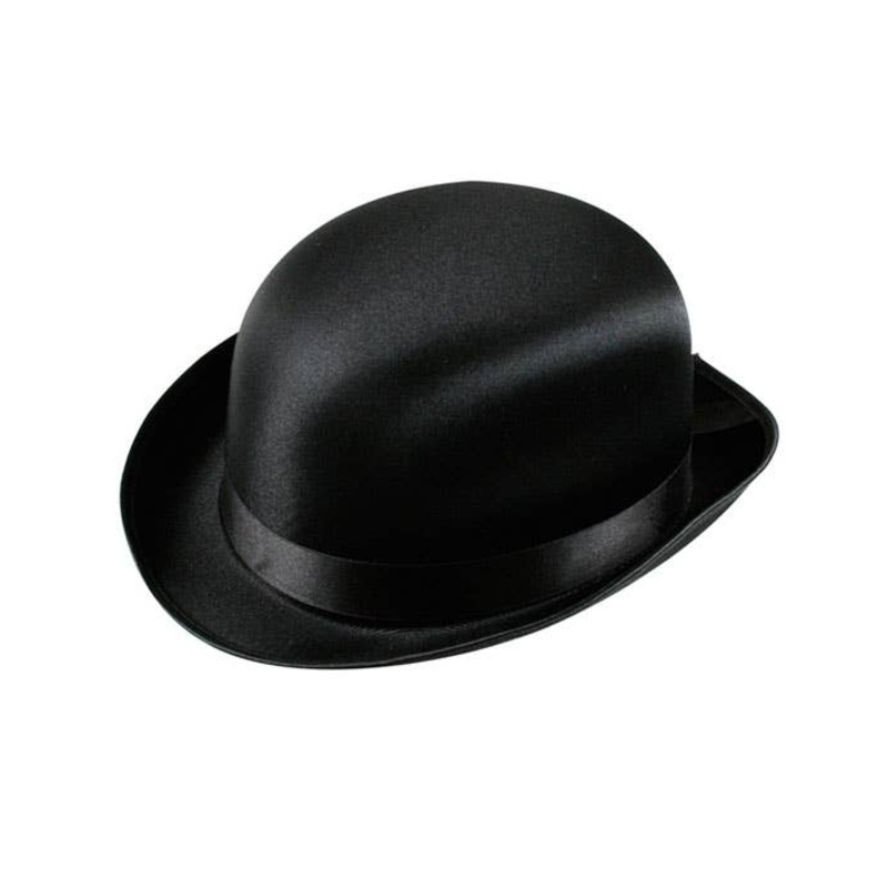 Charlie Chaplin Black Satin Bowler Hat