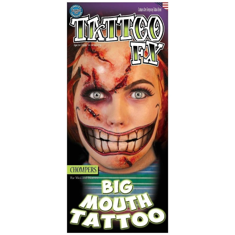 Chompers Big Mouth Temporary Tattoo Special FX