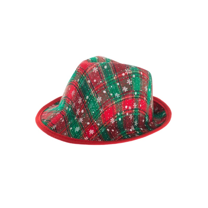 Christmas Red And Green Novelty Fedora Hat