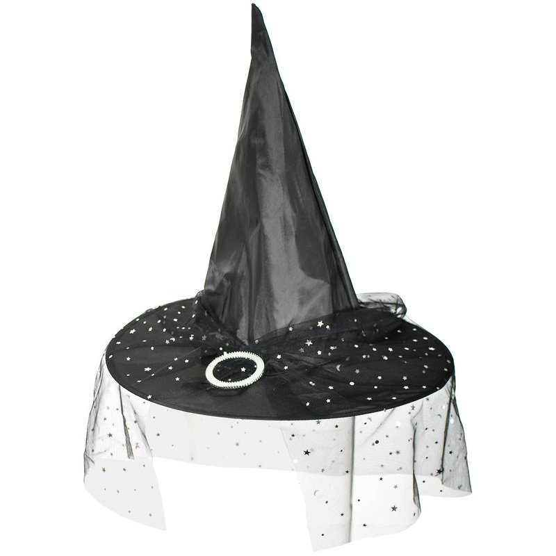 Cute Black Celestial Witch Halloween Costume Hat