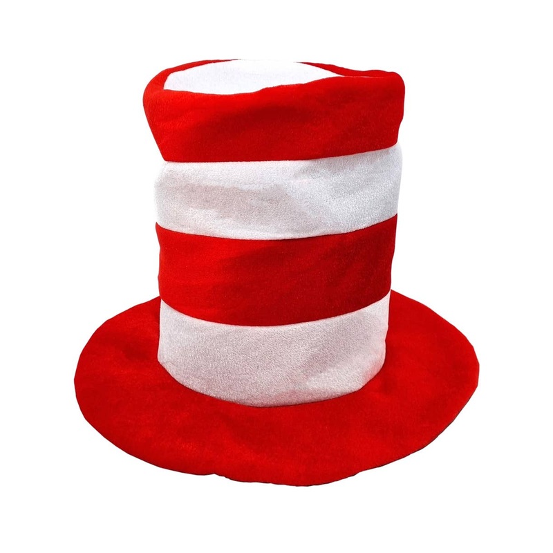 Plush Red and White Cat in the Hat Costume Hat