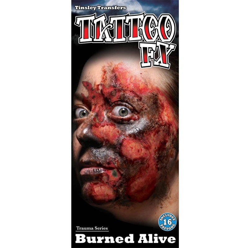 Burned Alive Halloween Temporary Tattoo FX Makeup
