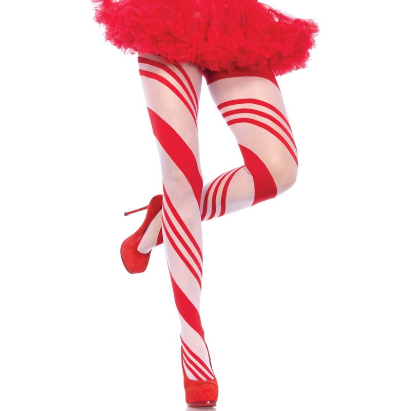 Candy Cane Striped Sheer Christmas Stockings