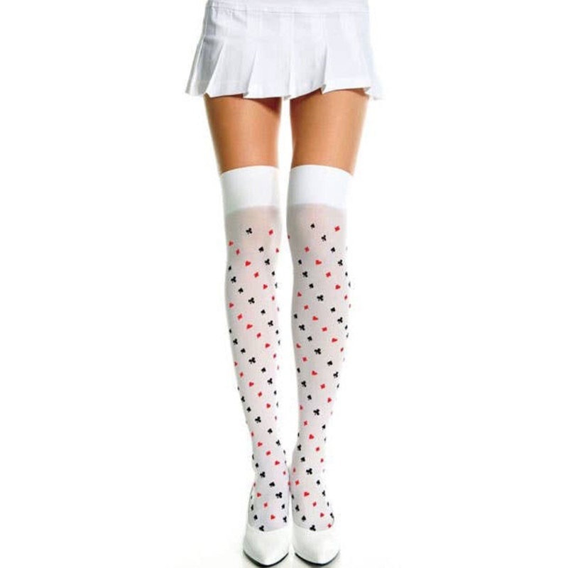 Card Suit Thigh High Stockings