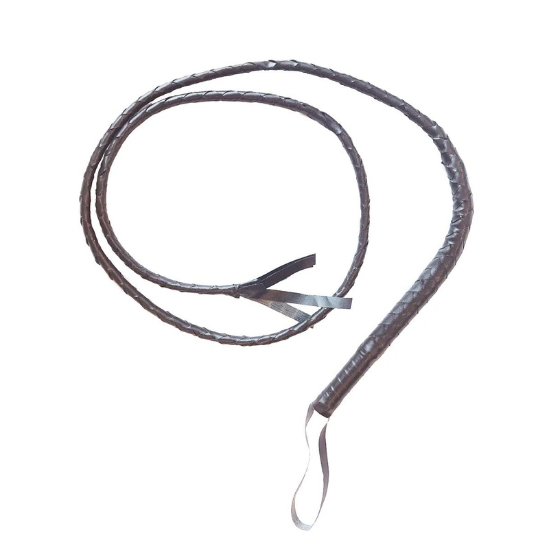 Braided Brown Indiana Jones Faux Leather Whip