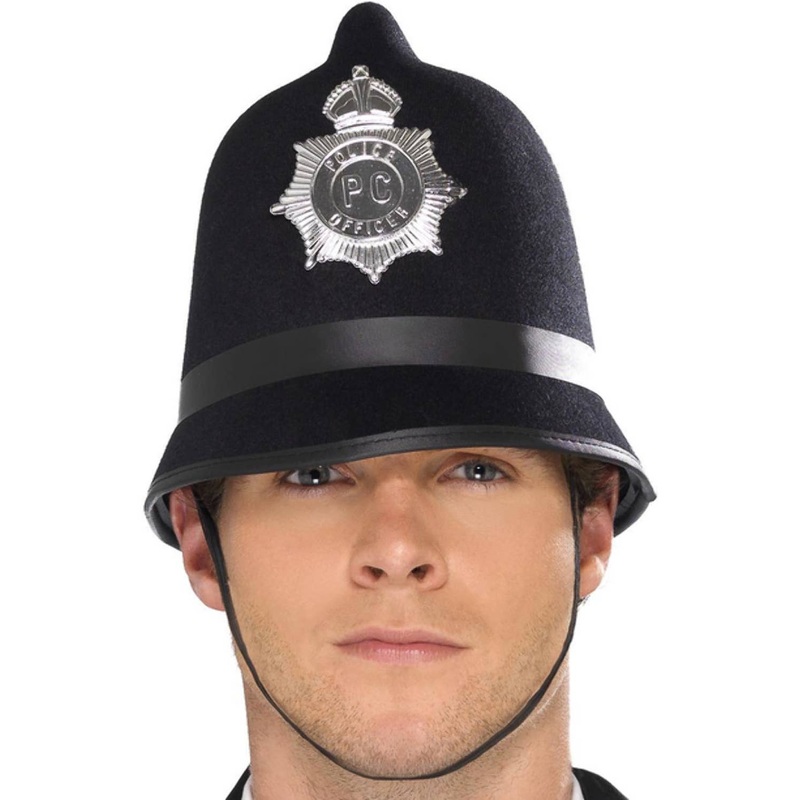 British Police Constable Adults Black Costume Hat