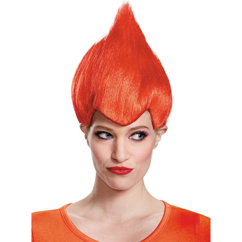 Fiery Red Unisex Adults Wacky Trollz Inspired Costume Wig