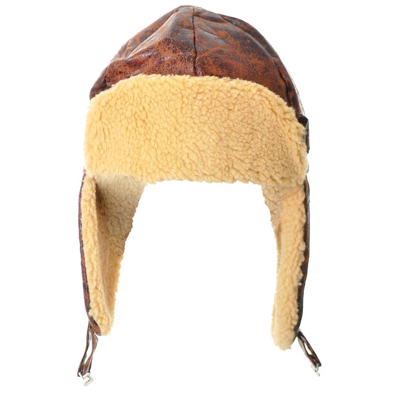 Woollen Look Brown 1940s Aviator Costume Hat