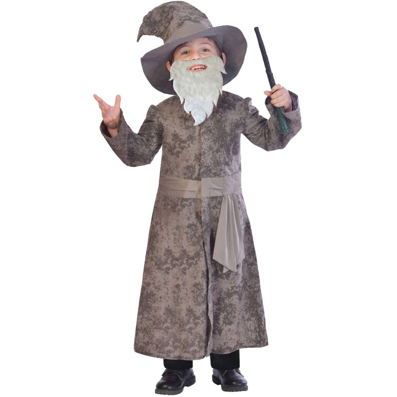 Wise Grey Wizard Boys Dress Up Costume 7-8