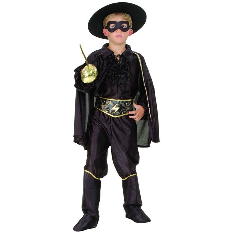 Zorro Inspired Boys Fancy Dress Costume Large