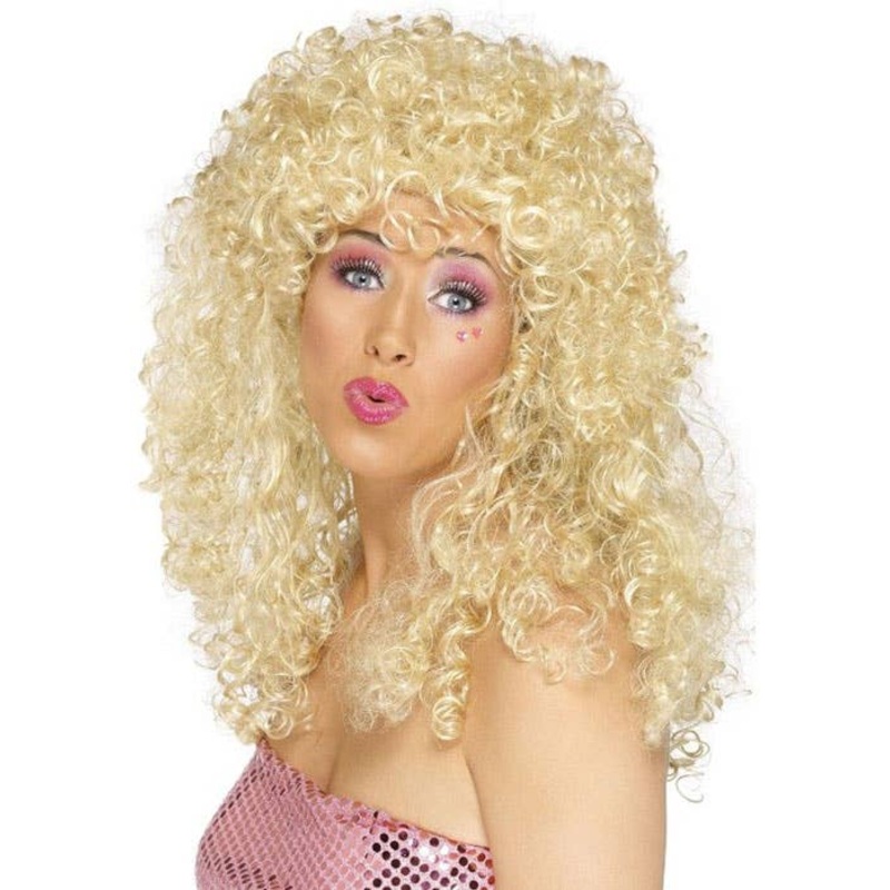 Boogie Babe 80s Curly Blonde Wig