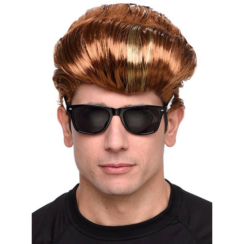 Vanilla 90s Rapper Mens Auburn Costume Wig