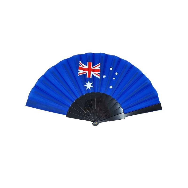 Australian Flag Print Hand Held Blue Fan