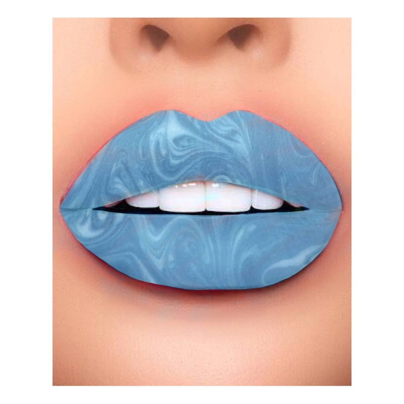 Brain Freeze Blue Swirl Temporary Lip Tattoo Costume Makeup