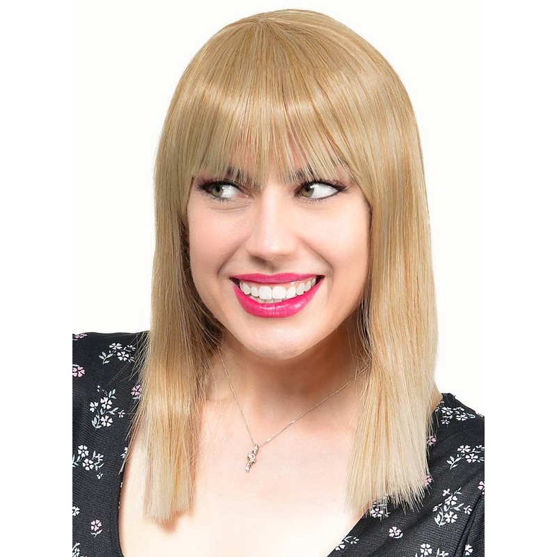 Deluxe Blonde Blunt Cut Womens Bob Costume Wig