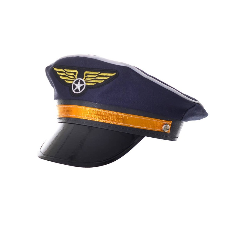 Navy Blue Flight Captain Hat with Gold Band