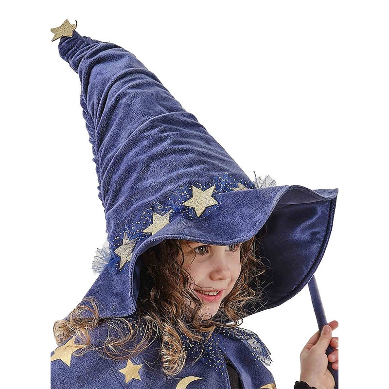 Sparkle Wizard Deluxe Blue and Gold Girls Hat