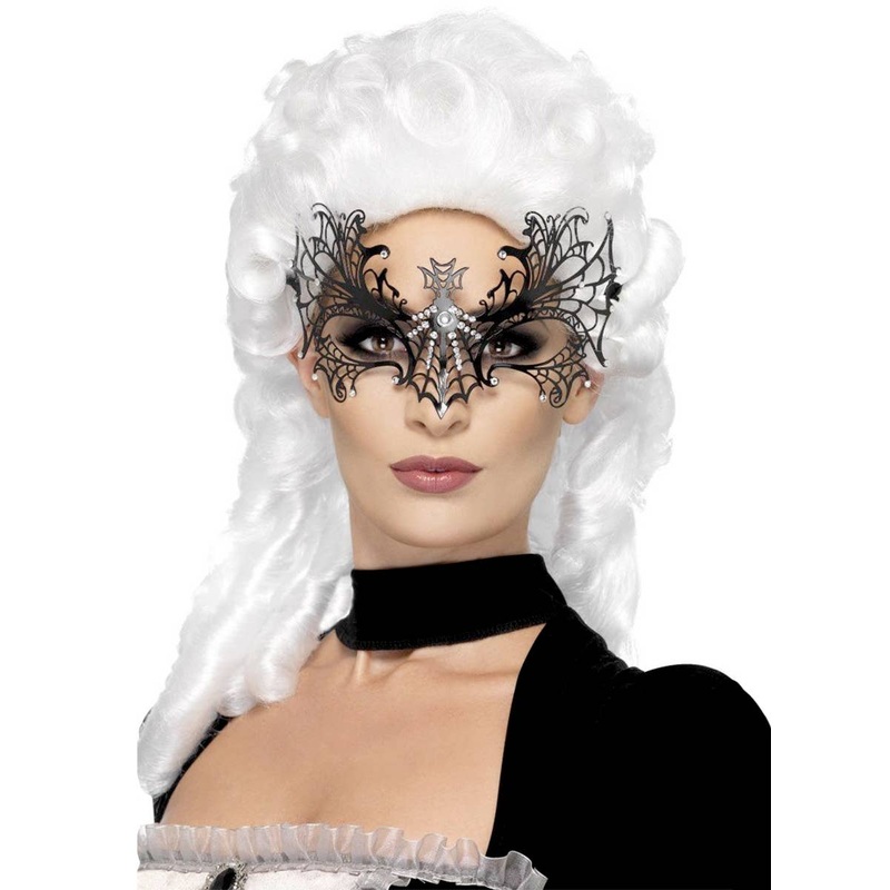 Black Widow Spiderweb Metal Masquerade Mask