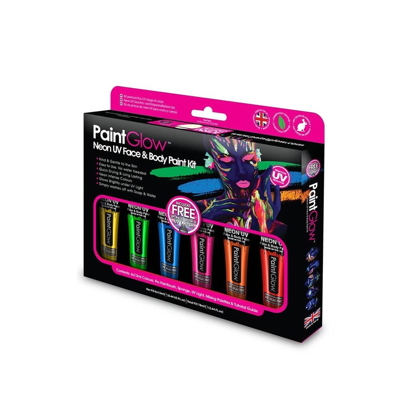 Blacklight UV Reactive Face and Body Neon Makeup Kit