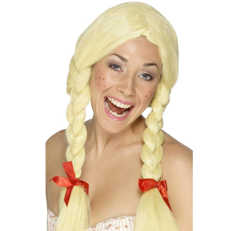 Blonde Plaits Schoolgirl Costume Wig