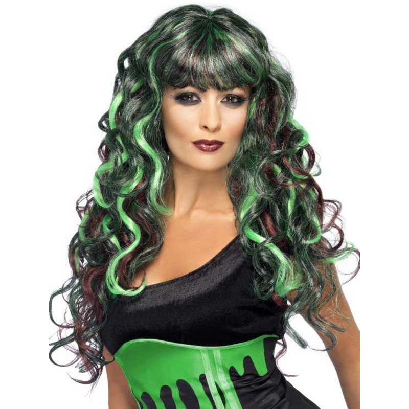 Blood Drip Black and Green Monster Wig