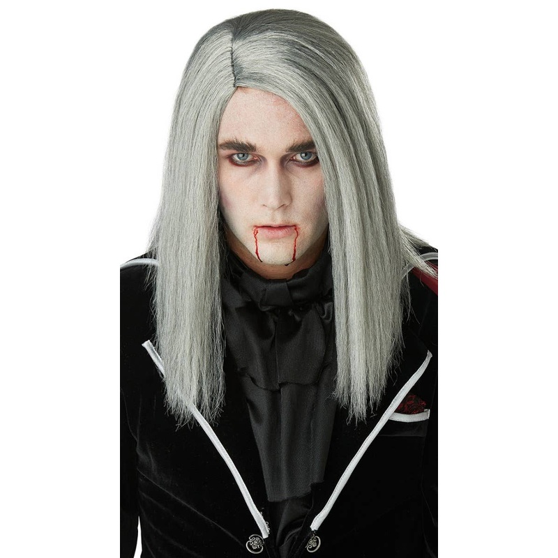 Bloodthirsty Vampire Grey Mens Halloween Wig