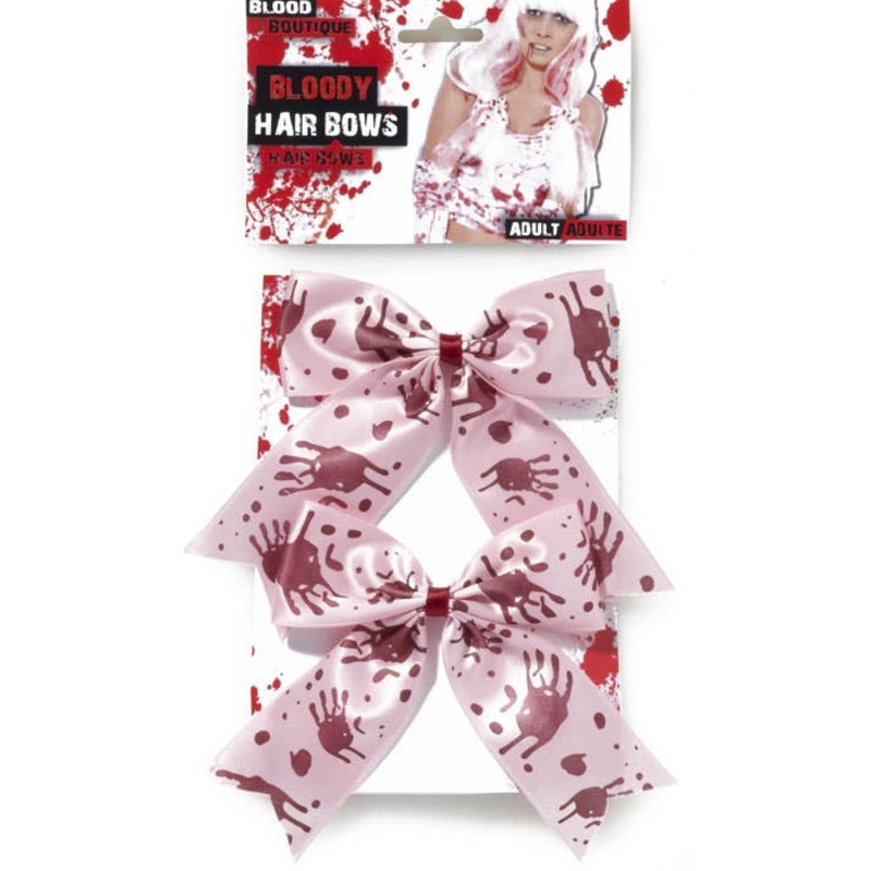Bloody Hair Bows Zombie Halloween Costume Accessory